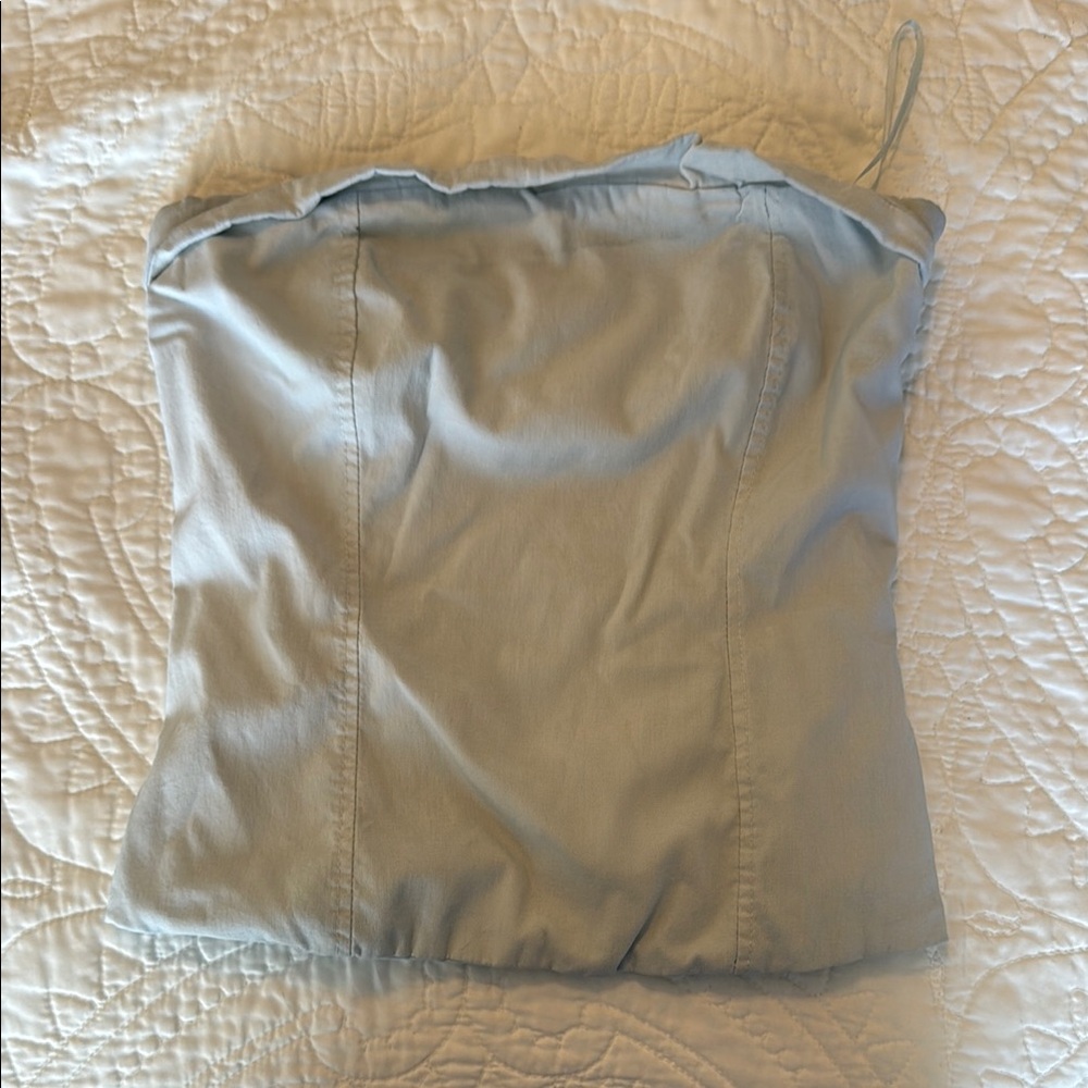 Light Blue Strapless Top
